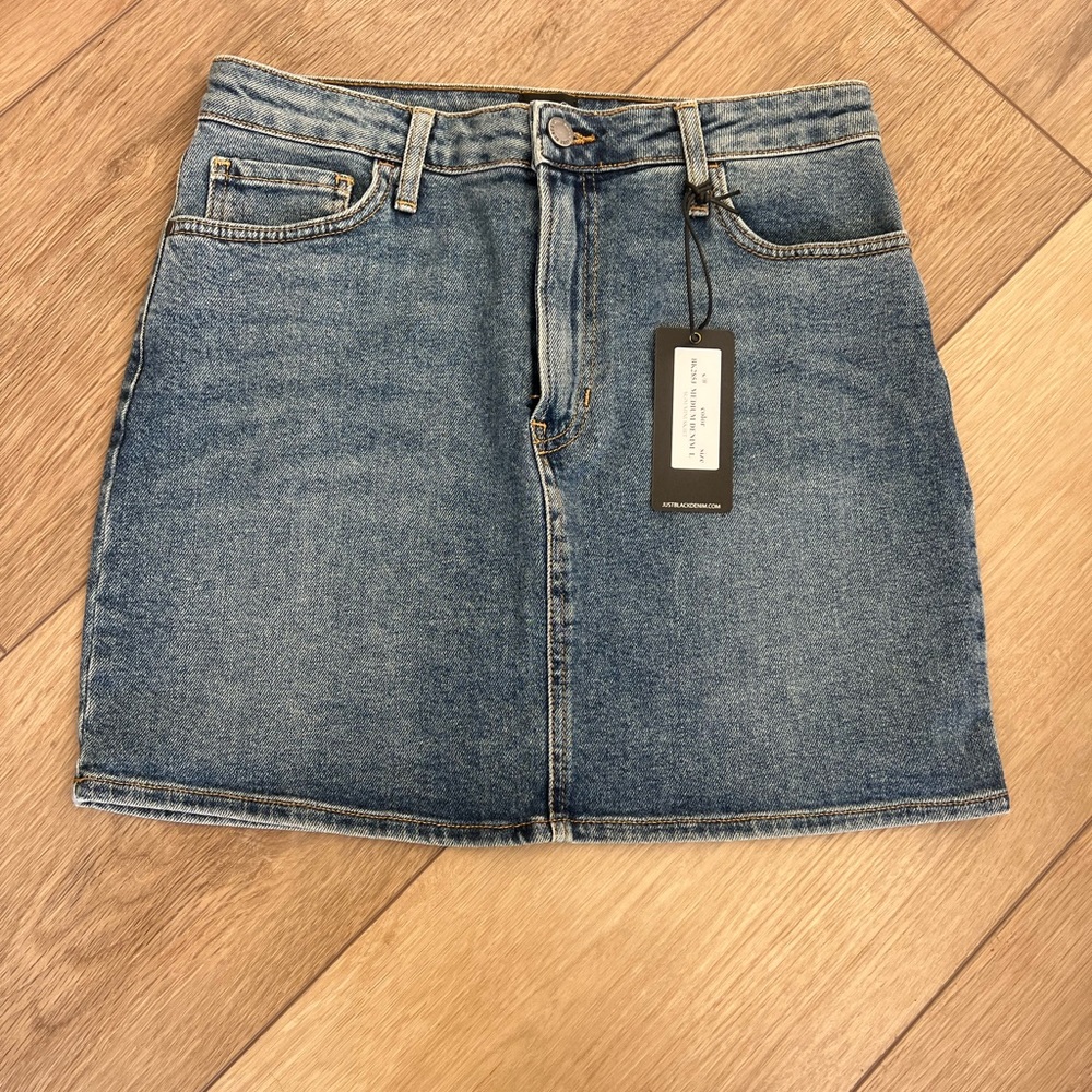 Just Black Denim Slim Mini Skirt L